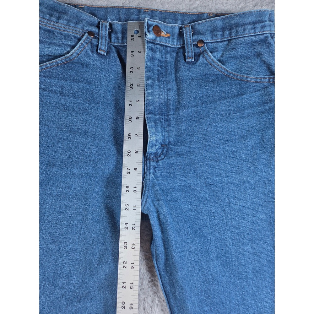Wrangler Cowboy Cut Jeans 32x32 Blue Mens Slim Fit Straight Leg 936DEN Denim - Picture 4 of 9